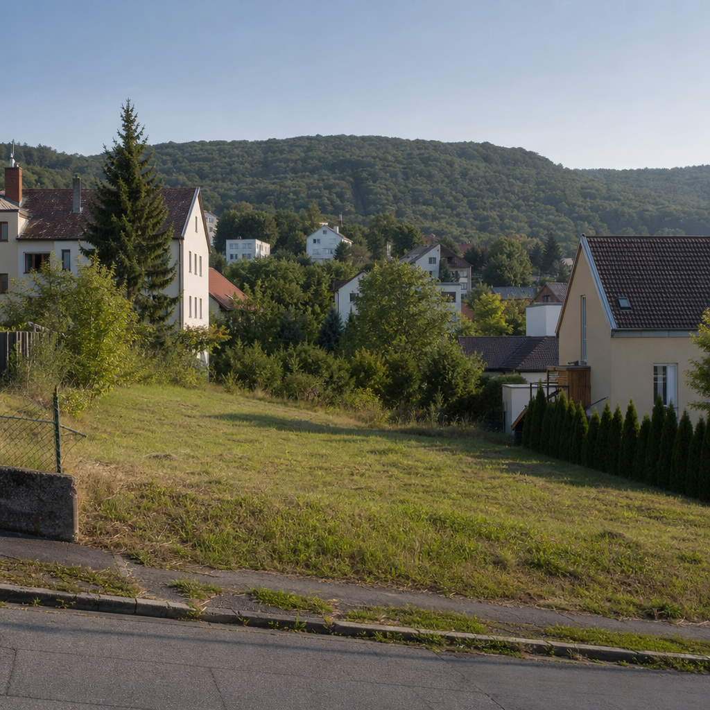 Unbebautes Baugrundstück in Wien Ottakring mit Blick Richtung Wilhelminenberg