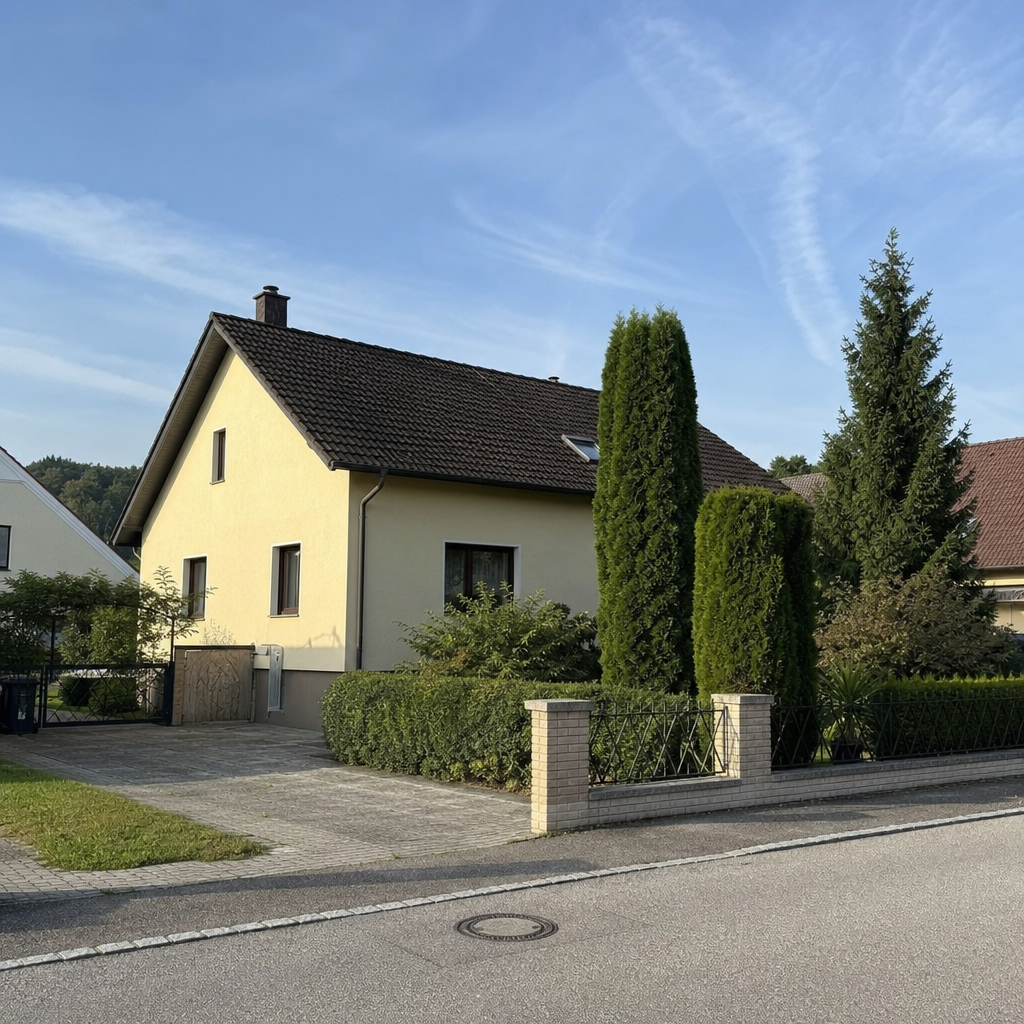 Einfamilienhaus mit Garten in einer Wohnstraße in Tulln an der Donau, Niederösterreich