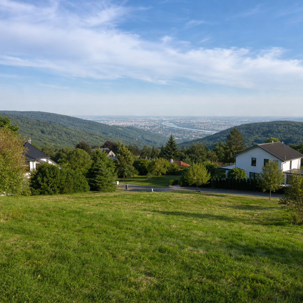 Baugrundstück in Hanglage am Stadtrand von Klosterneuburg mit Blick Richtung Donautal