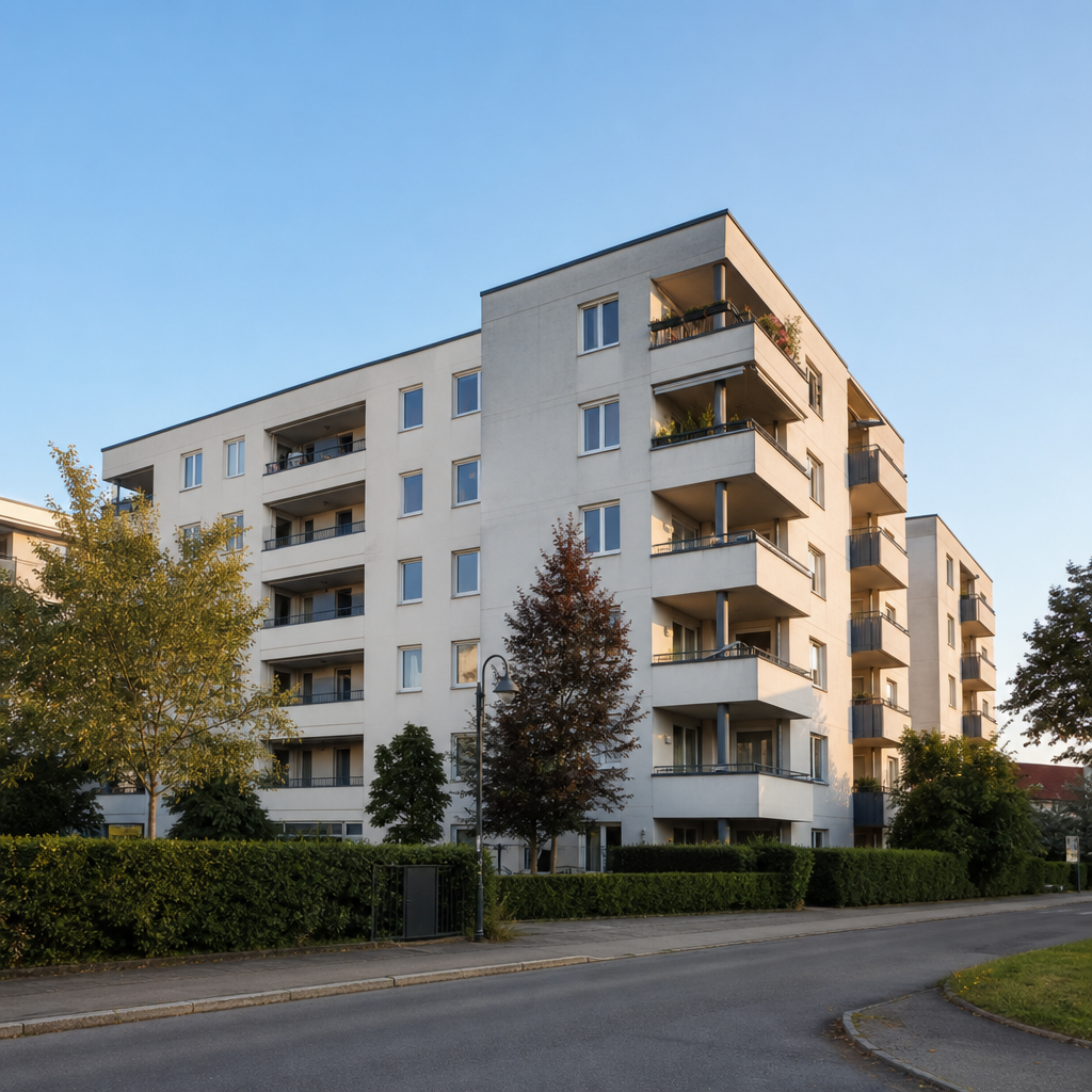 Preisentwicklung Eigentumswohnungen Wiener Neustadt – Wohnhaus mit Balkonen in Niederösterreich