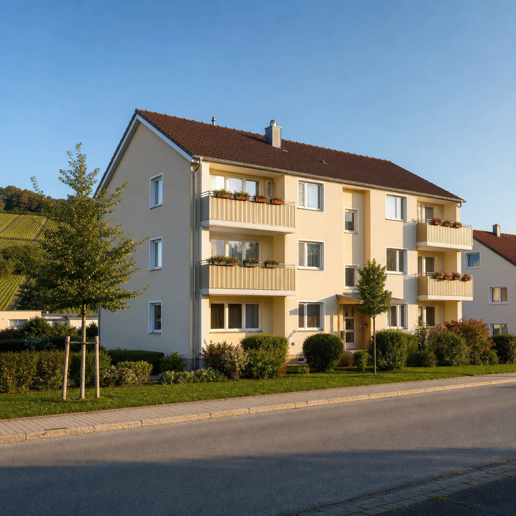 Wohnungswert berechnen Mistelbach – Mehrfamilienhaus mit Balkonen in einer Weinviertler Kleinstadt