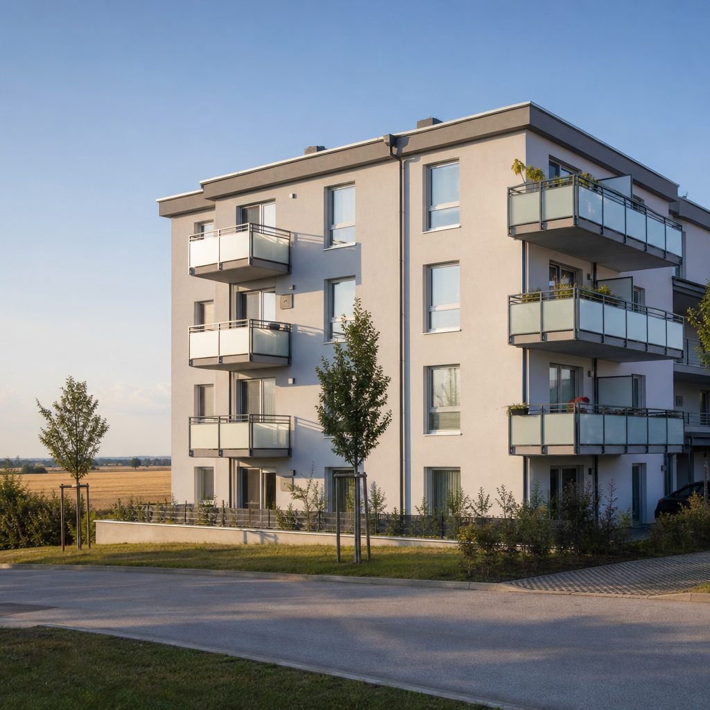 Modernes Mehrfamilienhaus mit Balkonen in Gänserndorf, Niederösterreich – Quadratmeterpreis Wohnung Gänserndorf 2025